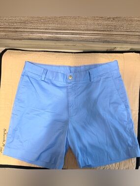 Mens-Southern Tide Light Blue Flat-Front Shorts W34